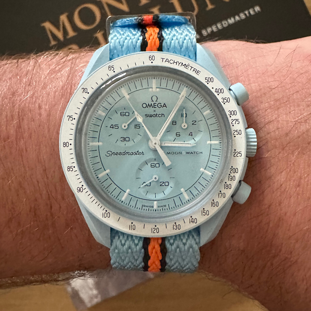 Nato Strap - Gulf Le Mans (Blue/Orange)