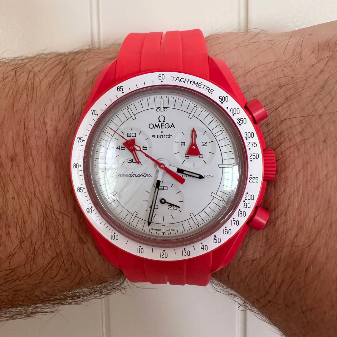 Red Strap for Omega X Swatch MoonSwatch - Rubber